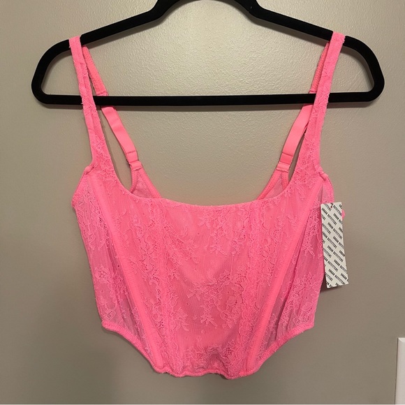 NWT UO Lovestruck Lace Corset Pink XL - Picture 3 of 6